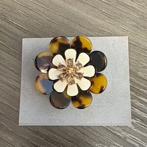 Talbots Chic Floral Tortoiseshell Brooch